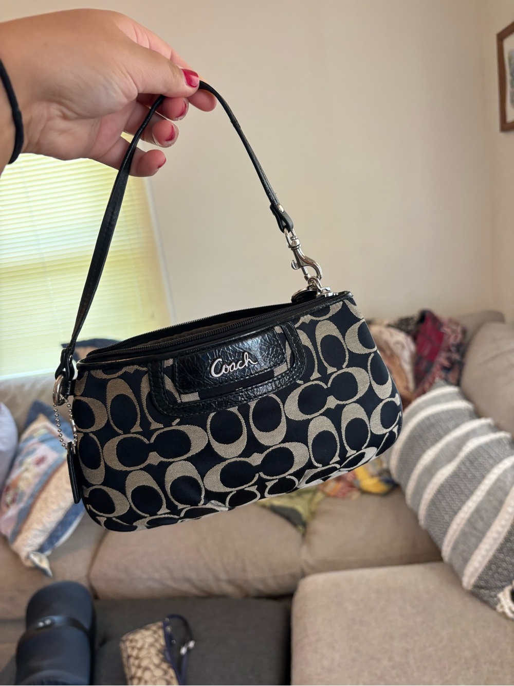 Y2k coach black mini purse wristlet